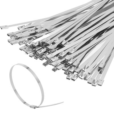 Heavy-Duty 304 Stainless Steel Cable Ties, 200 Pieces, 4.6 × 400 mm
