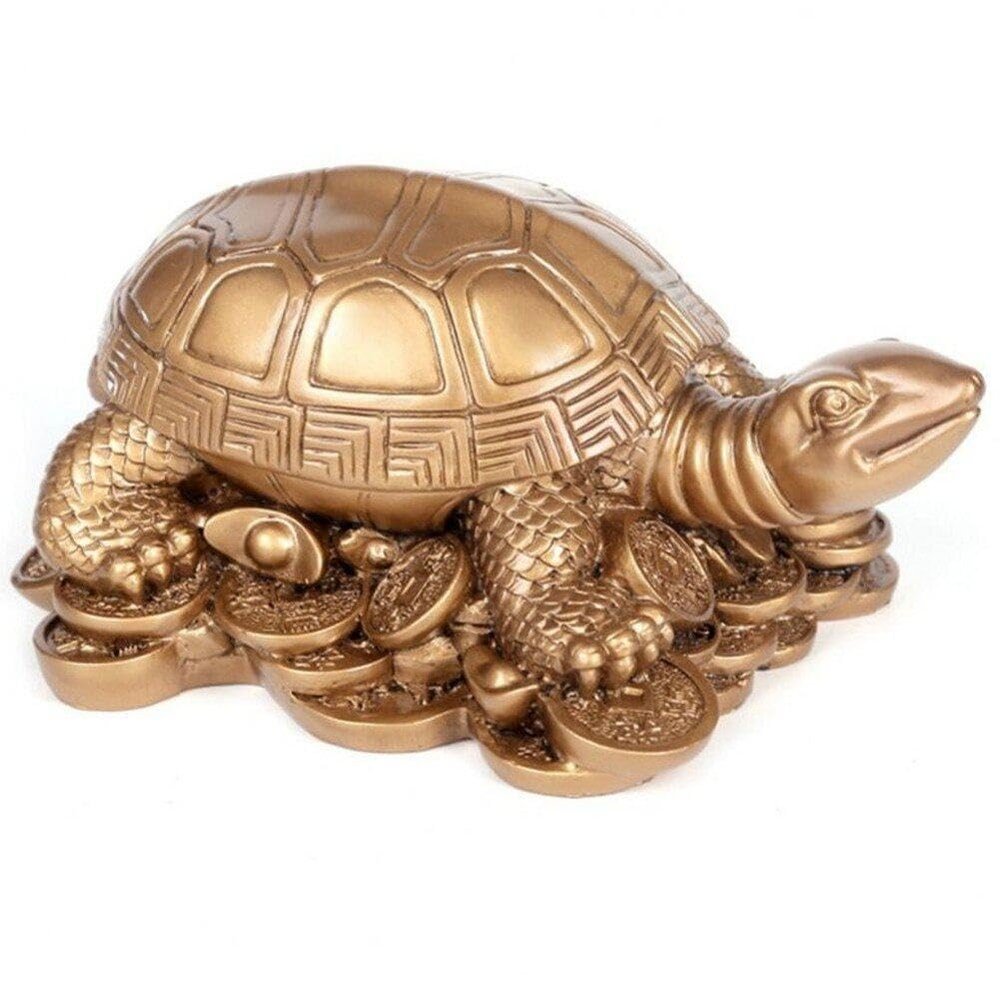 Money Turtle Statue, Brass Turtle Sculpture, Feng Shui Decor