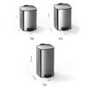 Smart Hands-Free Square Stainless Steel Step Trash Can with Inner Bucket view 2