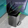 Smart Hands-Free Square Stainless Steel Step Trash Can with Inner Bucket view 4
