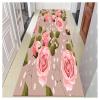 Siunwdiy Runner Rug for Hallway and Kitchen, Pink Rose Pattern, 70 x 200 cm, Washable, Non-Slip view 2