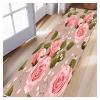 Siunwdiy Runner Rug for Hallway and Kitchen, Pink Rose Pattern, 70 x 200 cm, Washable, Non-Slip view 3