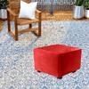 TALCON Velvet Ottoman Cover, Large, Red view 1