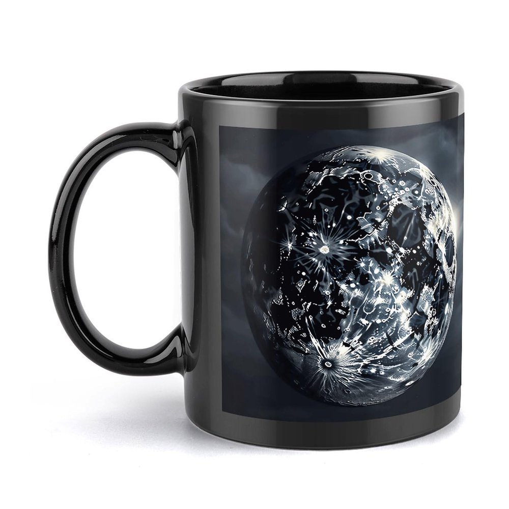 NTVOWPZO Large Porcelain Coffee Mug with Moon Design and Handle