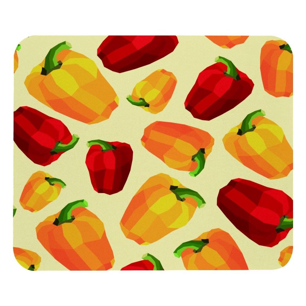 VAPOKF Gaming Mouse Pad, Ripe Bell Peppers Print, Non-Slip Rubber Base, Keyboard Pad, Laptop Desk Mat
