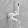 XJTNLB White Bathtub Faucet with Hand Shower, Wall-Mount, 90° Swivel Spout view 2