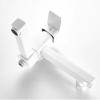 XJTNLB White Bathtub Faucet with Hand Shower, Wall-Mount, 90° Swivel Spout view 4