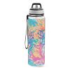 Mnsruu Tropical Coral Pattern Water Bottle with Straw, 1 Liter, Sports Bottle, Tritan, BPA-Free, Clear Water Bottle for Adults, Outdoors, School, Gym, Travel view 2