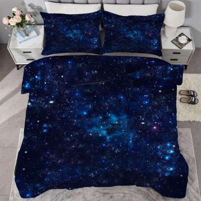 buyluhn 4-Season Duvet 135 x 200 cm, Blue Starry Sky, Washable, with 1 Pillowcase