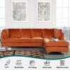 SYLC Velvet L-Shaped Sofa Cover, Stretch Couch Slipcover, Orange, 185–230 cm view 2