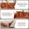 SYLC Velvet L-Shaped Sofa Cover, Stretch Couch Slipcover, Orange, 185–230 cm view 4