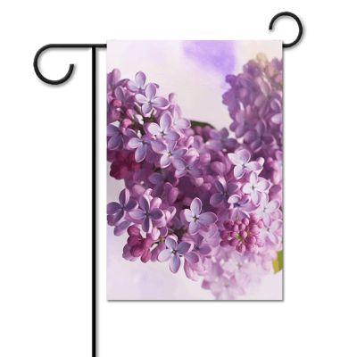 Garden Flag with Lilac Flower Print