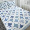asdchZen 3-Piece Quilted Cotton Bedspread Set for Queen Bed, Green view 4