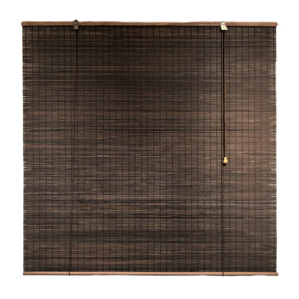 ZHUOZ1T Natural Bamboo Roller Blind, 95% Light Blocking, Corded, 165 x 250 cm, Brown