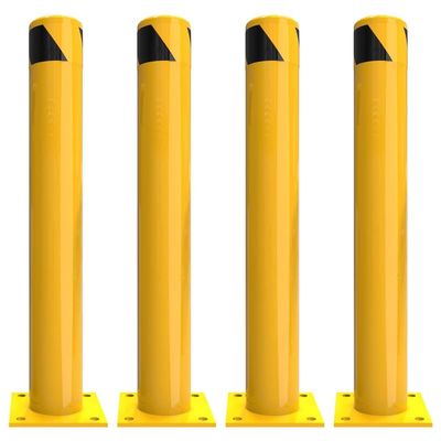 DLAZUM 52-Inch Steel Bollard, Driveway Safety Barrier Post, 4.5-Inch Diameter, Yellow