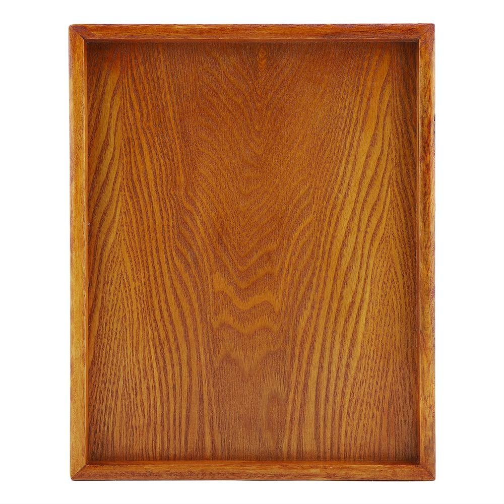 Syrisora Rectangular Wooden Tea Tray, Serving Tray, 30 × 24 cm