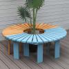 TRGCJGH Half-Round Wooden Tree Bench, Gray view 2