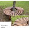 TRGCJGH Half-Round Wooden Tree Bench, Gray view 3