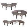 TRGCJGH Half-Round Wooden Tree Bench, Gray view 4