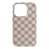 Beige and Brown Checkerboard Case for iPhone 14 Pro view 1