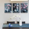 WQBQKKX Set of 3 Minimalist Floral Canvas Prints, Pink and Gray, Modern Wall Art for Bedroom, 40 x 60 cm Each, Unframed view 2