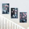 WQBQKKX Set of 3 Minimalist Floral Canvas Prints, Pink and Gray, Modern Wall Art for Bedroom, 40 x 60 cm Each, Unframed view 3