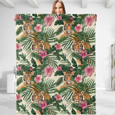 dhakalrlde Aesthetic Tiger Throw Blanket, Plush, Soft, Cozy, Lightweight, Warm and Fuzzy, 50 x 60 in