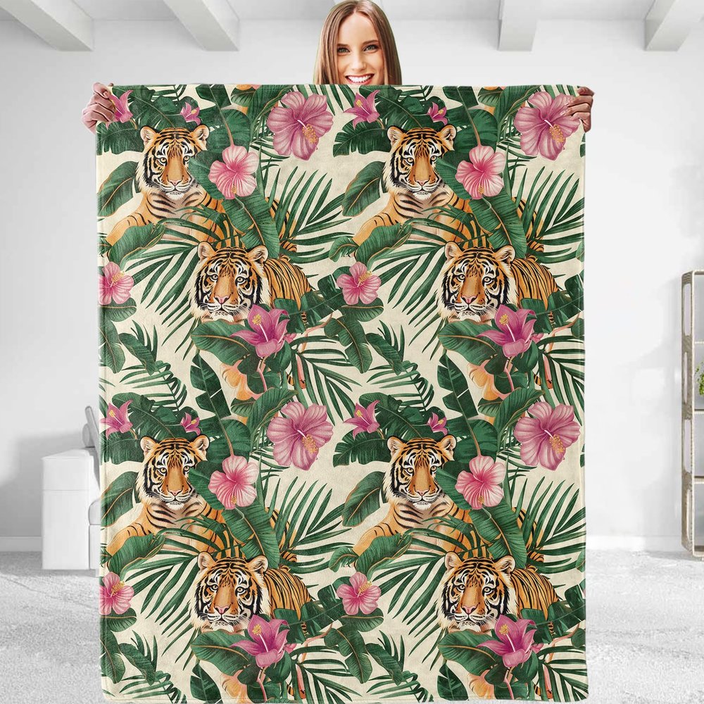 dhakalrlde Aesthetic Tiger Throw Blanket, Plush, Soft, Cozy, Lightweight, Warm and Fuzzy, 50 x 60 in