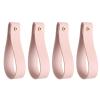 QUARKZMAN 4-Pc. Leather Curtain Rod Holders, 1 x 4.7 in. Wall Mount Straps with Screws, Pale Pink view 1