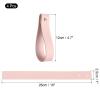 QUARKZMAN 4-Pc. Leather Curtain Rod Holders, 1 x 4.7 in. Wall Mount Straps with Screws, Pale Pink view 2