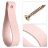 QUARKZMAN 4-Pc. Leather Curtain Rod Holders, 1 x 4.7 in. Wall Mount Straps with Screws, Pale Pink view 3