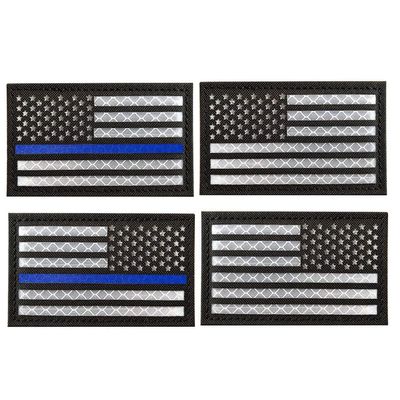 Ericetion American Flag Patches, 4 Pieces, Embroidered Iron-On/Sew-On