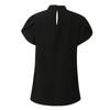 Generic Solid-Color T-Shirt, Comfortable, Elegant, Pleated, Short-Sleeve Blouse (Black, XXL) view 4