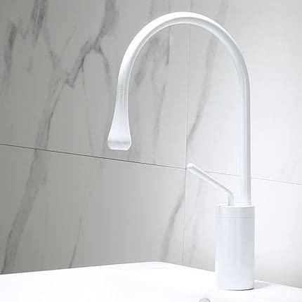 Weigold Bathroom Sink Faucet, Hot and Cold, Brass, Swivel, Middle White