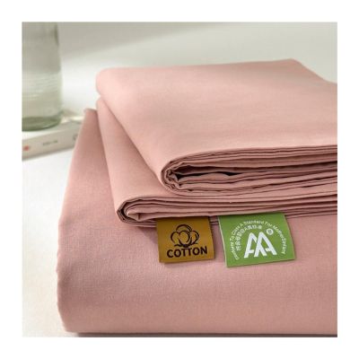 Flat Bed Sheet Without Elastic, 100% Washed Cotton, Pink, 90 x 96 in