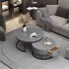 Modern Round 2-Piece Coffee Table Set with Storage Drawer view 2
