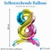 8th Birthday Number 8 Multicolor Standing Foil Balloon, 82 cm XXL view 2