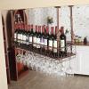 Rustic Industrial Adjustable Hanging Wine Rack view 4