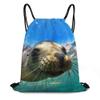 Zhimahou Drawstring Gym Bag with Sea Lion Underwater Design view 1
