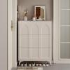 Narrow Tall Shoe Cabinet with 3 Flip Drawers view 2
