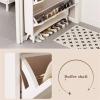 Narrow Tall Shoe Cabinet with 3 Flip Drawers view 4