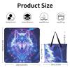 Xiputvl 3D Wolf-Print Waterproof Foldable Picnic Blanket, 148 x 148 cm view 2