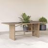 HEFZGDB Beige Garden Table with Glass Top, 190 x 80 x 74 cm, PE Rattan view 1