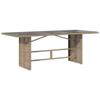 HEFZGDB Beige Garden Table with Glass Top, 190 x 80 x 74 cm, PE Rattan view 2