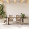 HEFZGDB Beige Garden Table with Glass Top, 190 x 80 x 74 cm, PE Rattan view 3