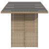 HEFZGDB Beige Garden Table with Glass Top, 190 x 80 x 74 cm, PE Rattan view 4