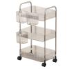 Transparent Acrylic Rolling Storage Cart, Bookshelf and Cosmetic Organizer view 1