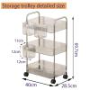 Transparent Acrylic Rolling Storage Cart, Bookshelf and Cosmetic Organizer view 2