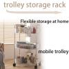 Transparent Acrylic Rolling Storage Cart, Bookshelf and Cosmetic Organizer view 3