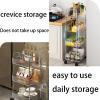 Transparent Acrylic Rolling Storage Cart, Bookshelf and Cosmetic Organizer view 4
